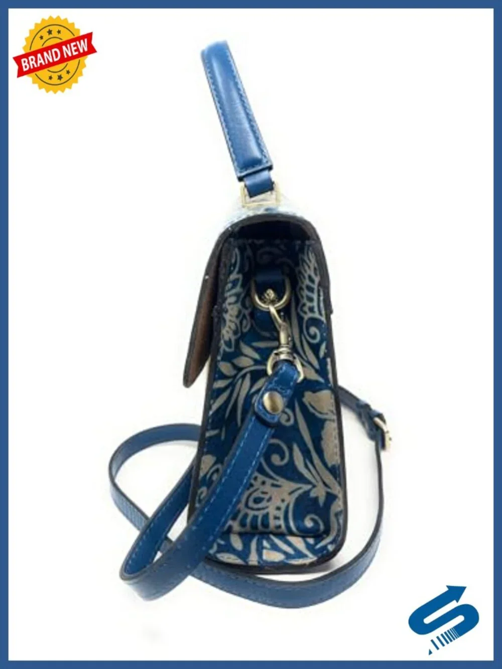 Leather Satchel Crossbody with Double Turn-Lock Closure & Adjustable Strap